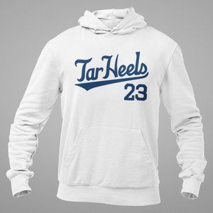 NEW UNC Tar Heels Script Legendary Player 23 Fleece Pullover Hoodie WHITE